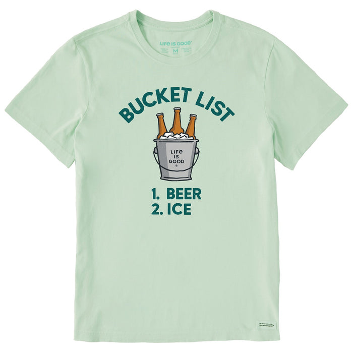 Life is Good. Men's Bucket List SS Crusher Tee, Sage Green