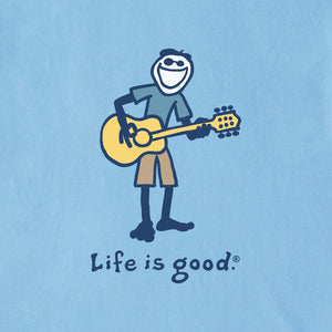 Life is Good. Men's Guitar Jake SS Crusher Tee, Cool Blue