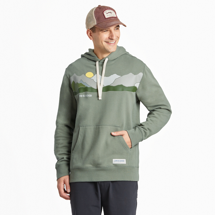 Life is Good. Men's Life Isn't Perfect Simply True Hoodie, Moss Green