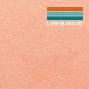 Life Is Good. Men's Happiness Sunset Waves SS Active Tee, Canyon Orange