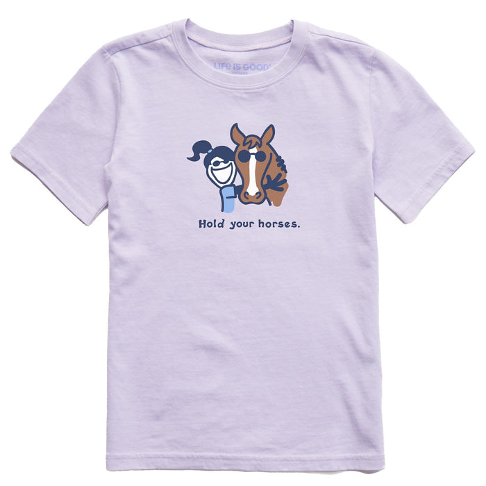 Life Is Good. Kids Hold Your Horses SS Crusher Tee, Lilac Purple