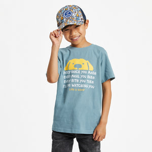 Life Is Good. Kids I'll Be Watching SS Crusher Tee, Smoky Blue