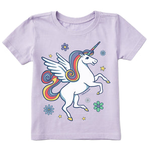 Life is Good. Toddler Magical Unicorn Crusher Tee, Lilac Purple