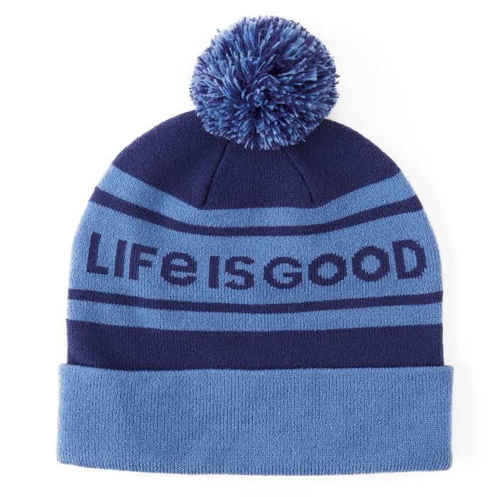 Life is Good. One Size LIG Wordmark Horizontal Chill Beanie, Darkest Blue