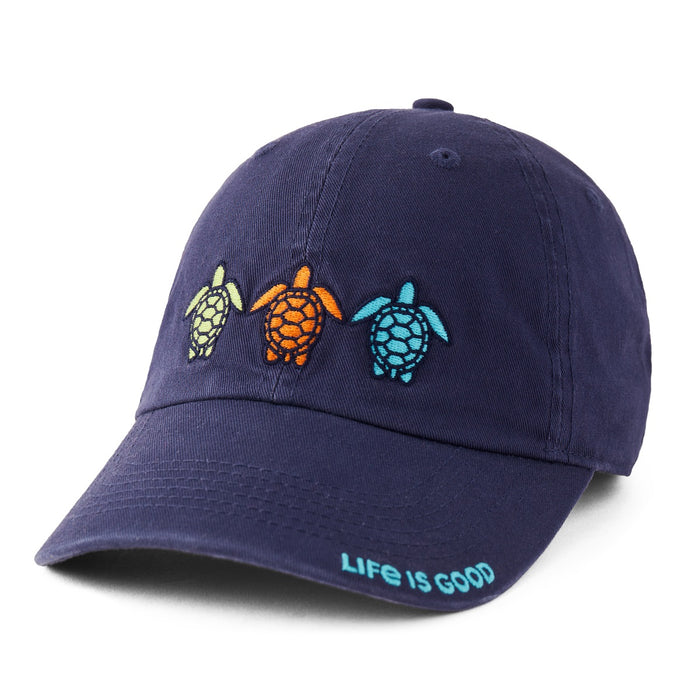 Life is Good. Tres Turtles Chill Cap, Darkest Blue