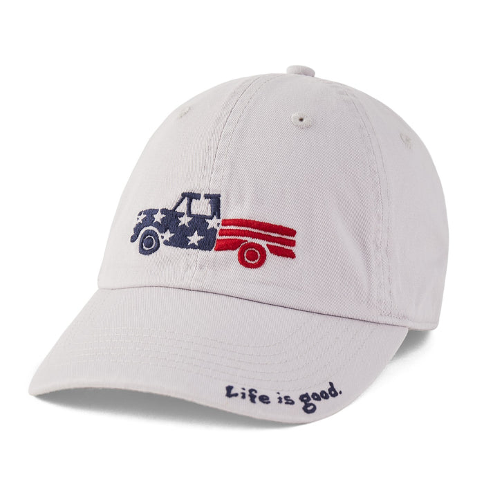 Life is Good. Patriotic Truck Chill Cap, Bone