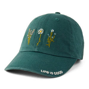Life is Good. Detailed Wildflowers Chill Cap, Spruce Green