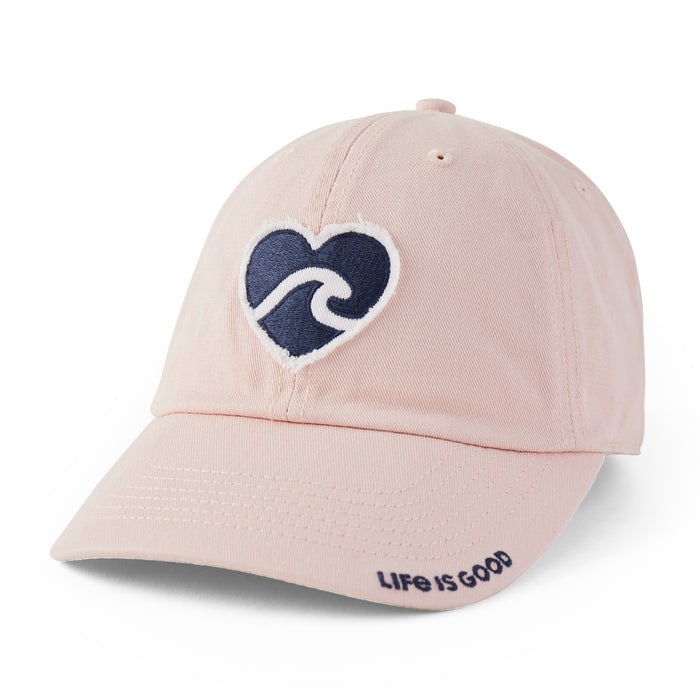 Life is Good. LIG Wave Heart Tattered Chill Cap, Himalayan Pink