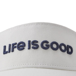 Life is Good. LIG Wordmark Horizontal Visor Cap , Cloud White