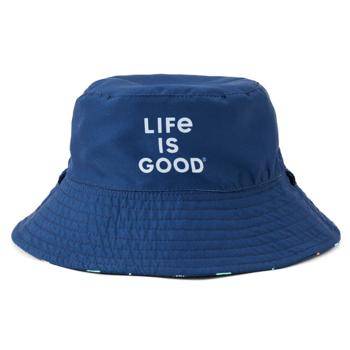 Life is Good. Kids Shade Shark Pattern Cap, Darkest Blue