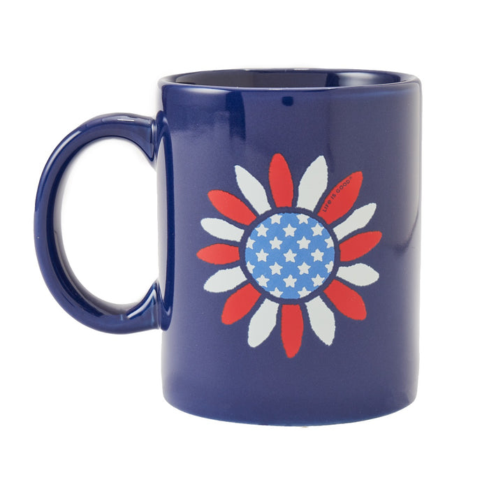 Life is Good. Jake's Mug American Sunflower, Darkest Blue