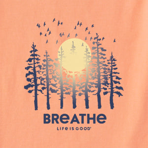 Life is Good. Women's Breathe Forest SS Crusher Tee, Canyon Orange