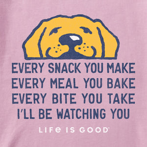 Life is Good. Women's I'll Be Watching You LS Crusher Tee, Vintage Purple