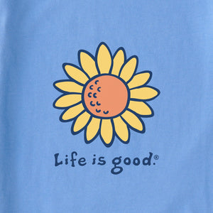 Life is Good. Women's Sunflowerscape LS Crusher Tee, Cornflower Blue