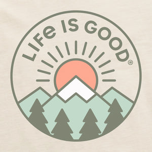 Life is Good. Women's LIG Mountain Sunrise LS Crusher Tee, Putty White