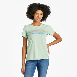 Life is Good. Women's Morning Oceanview SS Crusher-Lite Tee, Sage Green