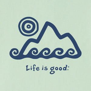Life is Good. Women's Tribal Mountain LS Crusher-Lite Tee, Sage Green