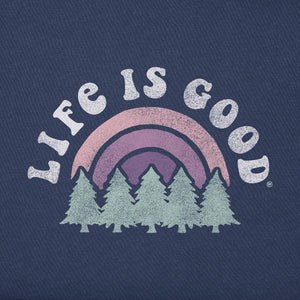Life is Good. Women's Rainbow Forest LS Crusher-Lite Tee, Darkest Blue
