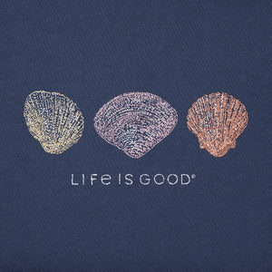 Life is Good. Women's Luminescent Shells SS Crusher-Lite Vee, Darkest Blue
