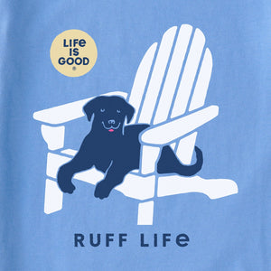 Life is Good. Women's Ruff Life LS Crusher-Lite Vee, Cornflower Blue