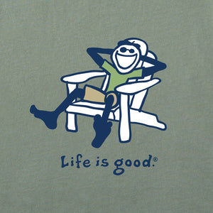 Life is Good. Men's Adirondack Jake SS Crusher Tee, Moss Green