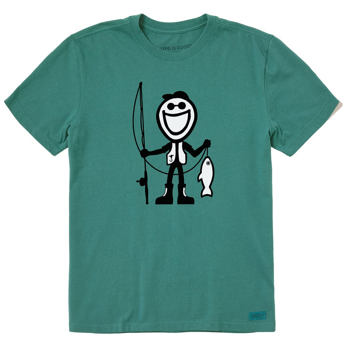 Life is Good. Men's Jake Fish SS Crusher Tee, Spruce Green