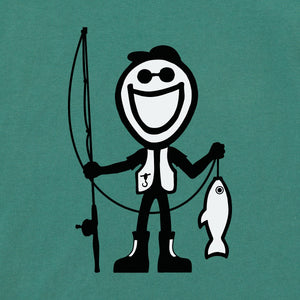 Life is Good. Men's Jake Fish SS Crusher Tee, Spruce Green