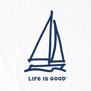 Life is Good. Men's LIG Sailboat SS Crusher Tee, Cloud White