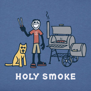 Life is Good. Men's Jake And Rocket Holy Smoke SS Crusher Tee, Vintage Blue