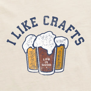 Life is Good. Men's I Like Crafts SS Crusher Tee, Putty White