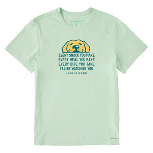 Life is Good. Men's I'll Be Watching You SS Crusher Tee, Sage Green