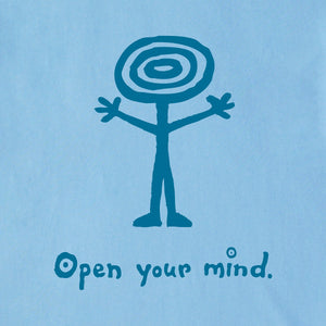 Life is Good. Men's Open Your Mind SS Crusher Tee, Cool Blue