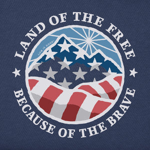 Life is Good. Men's Land Of The Free Americana Coin LS Crusher Tee, Darkest Blue