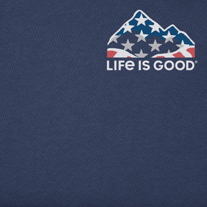 Life is Good. Men's Land Of The Free Americana Coin LS Crusher Tee, Darkest Blue
