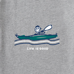 Life is Good. Men's Kayak Jake SS Crusher-Lite Tee, Heather Gray