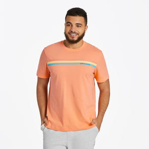 Life is Good. Men's Happiness Comes In Waves SS Crusher-Lite Tee, Canyon Orange