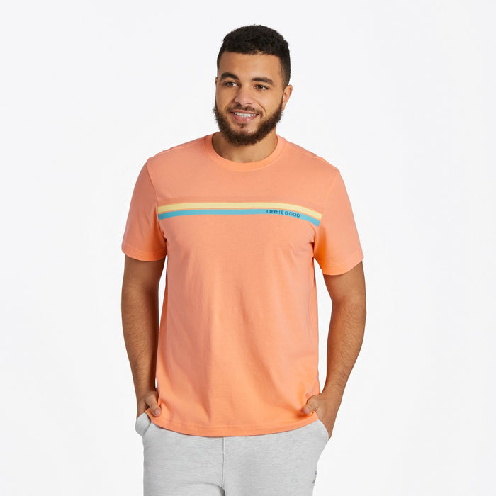Life is Good. Men's Happiness Comes In Waves SS Crusher-Lite Tee, Canyon Orange
