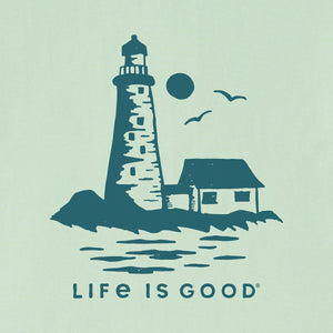 Life is Good. Men's Lighthouse Sea SS Crusher-Lite Tee, Sage Green