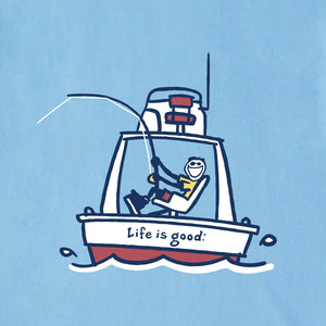 Life is Good. Men's Jake Sport Fishing SS Crusher-Lite Tee, Cool Blue
