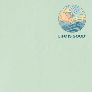 Life is Good. Men's Take Me To The Ocean Watercolor LS Crusher-Lite Tee, Sage Green