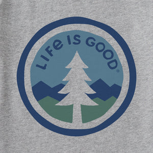 Life is Good. Men's Tree Coin LS Crusher-Lite Tee, Heather Gray