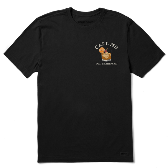 Life is Good. Men's Call Me Old Fashioned Crusher Tee, Jet Black