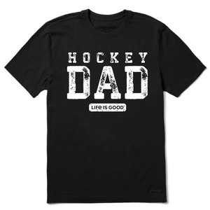 Life is Good. Men's Hockey Dad Crusher-Lite Tee, Jet Black