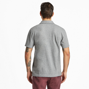 Life is Good. Men's Solid Crusher-Lite Polo, Heather Gray