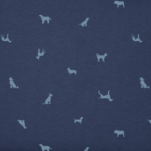 Life is Good. Women's Dog Ditsy Allover Print T-Shirt, Darkest Blue