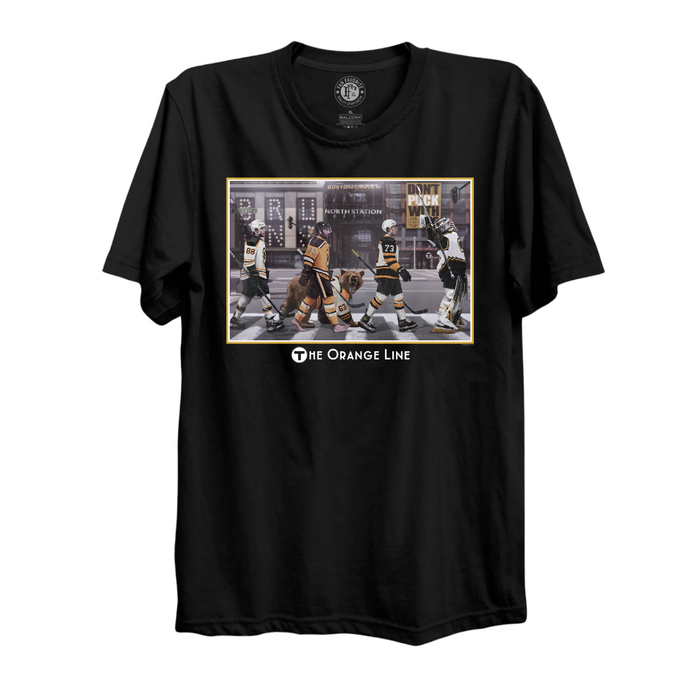 Boston Bruins Orange Line New School Edition '22 T-Shirt, Black